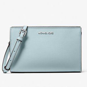 New Michael Kors Sheila Small Vegan Non-Leather Crossbody Bag Vista Blue